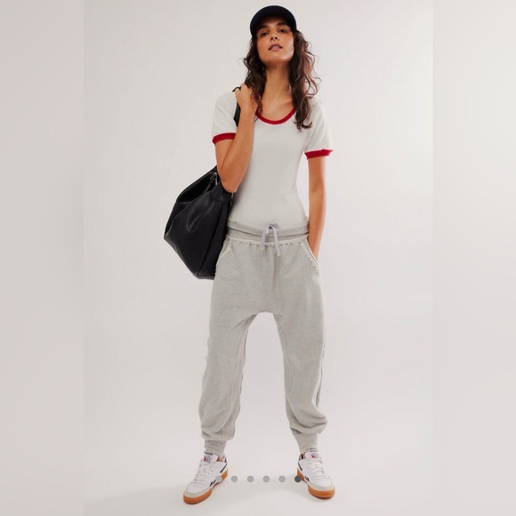 Free People Going For It Lounge Joggers in Heather Grey Combo - Picture 5 of 11
